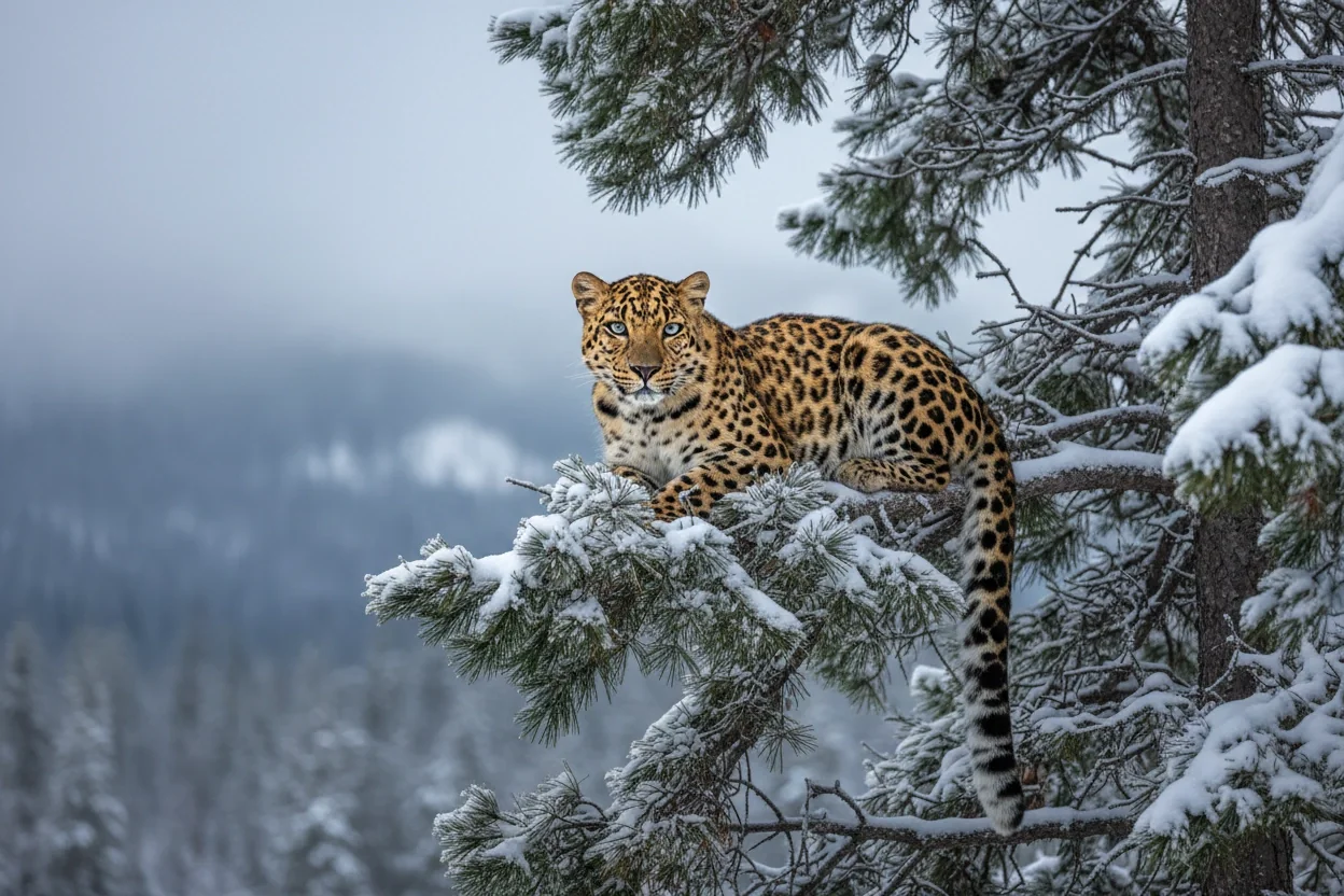 Professional image illustrating 2. Amur Leopard (Panthera pardus orientalis)