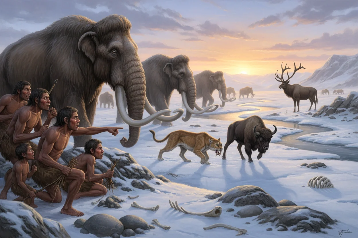 Professional image illustrating The Role of Prehistoric Animals in Human Evolution