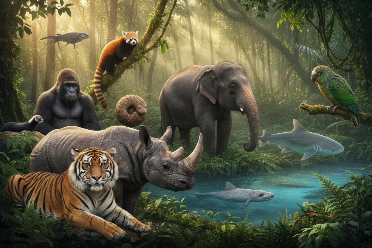 Professional image illustrating Top 10 Endangered Animals You Need to Know About