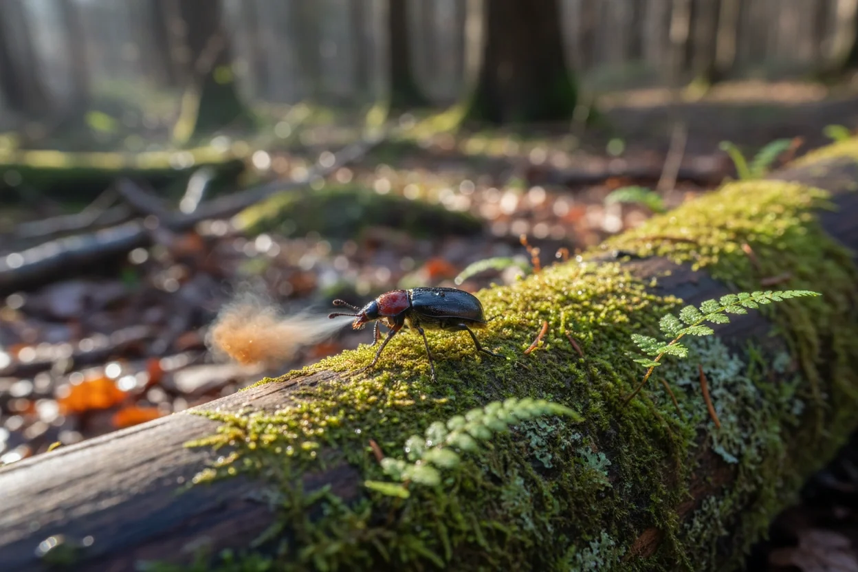 Professional image illustrating 3. The Bombardier Beetle (Brachinus spp.)