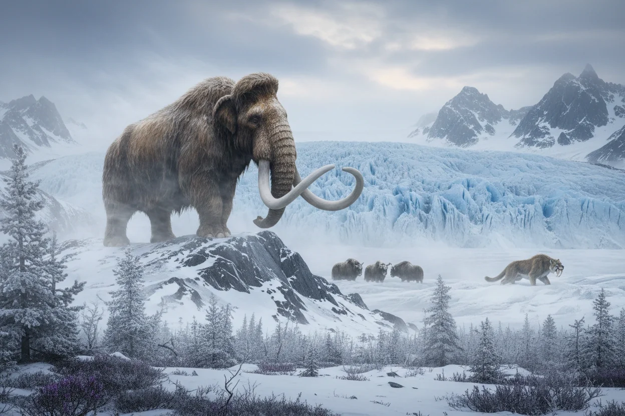 Professional image illustrating Adaptations of Prehistoric Animals to Extreme Climates