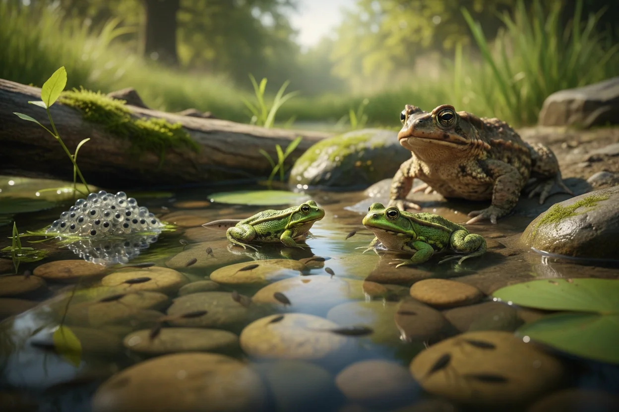Professional image illustrating The Fascinating Life Cycles of Amphibians Explained