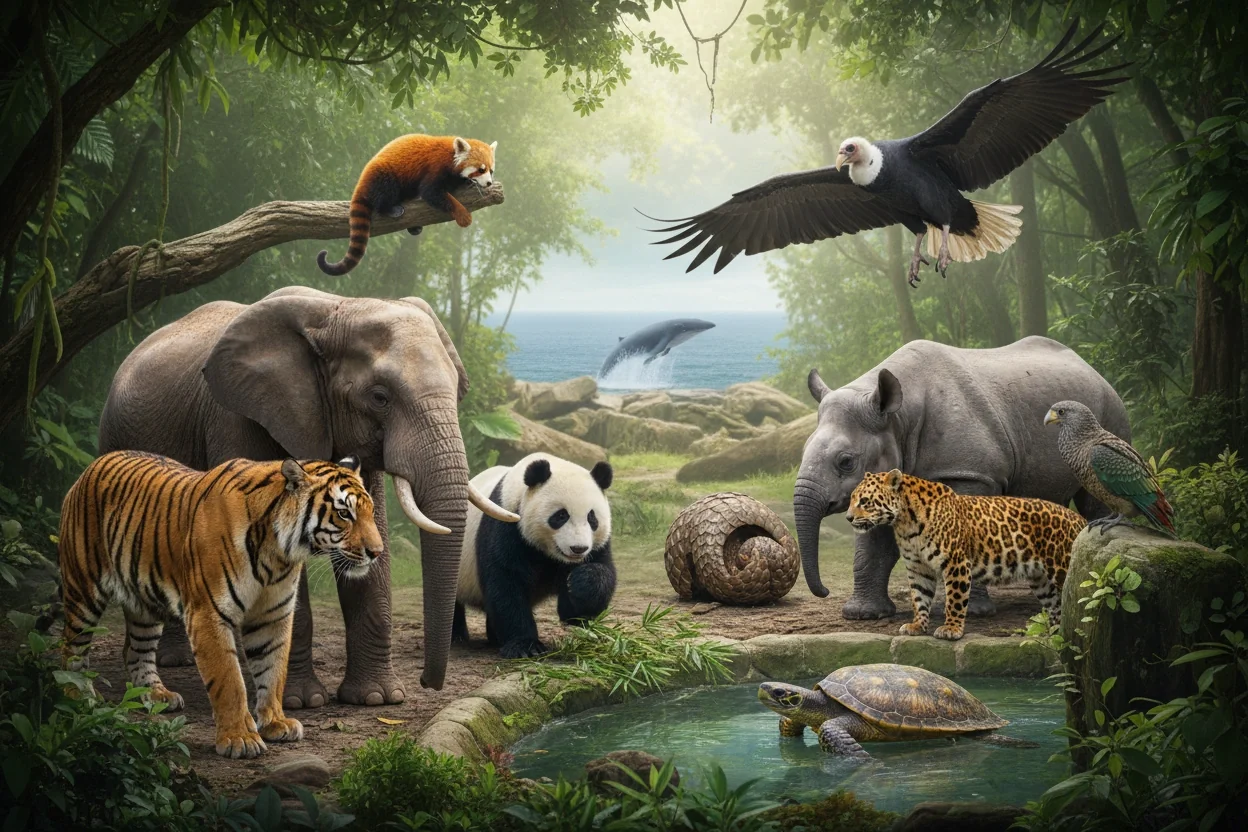Professional image illustrating Top 10 Endangered Animals You Need to Know About