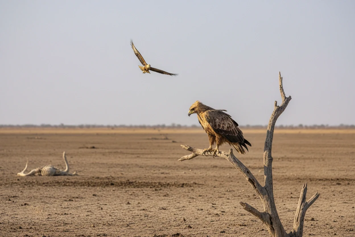 Professional image illustrating The Impact of Climate Change on Raptors in Africa