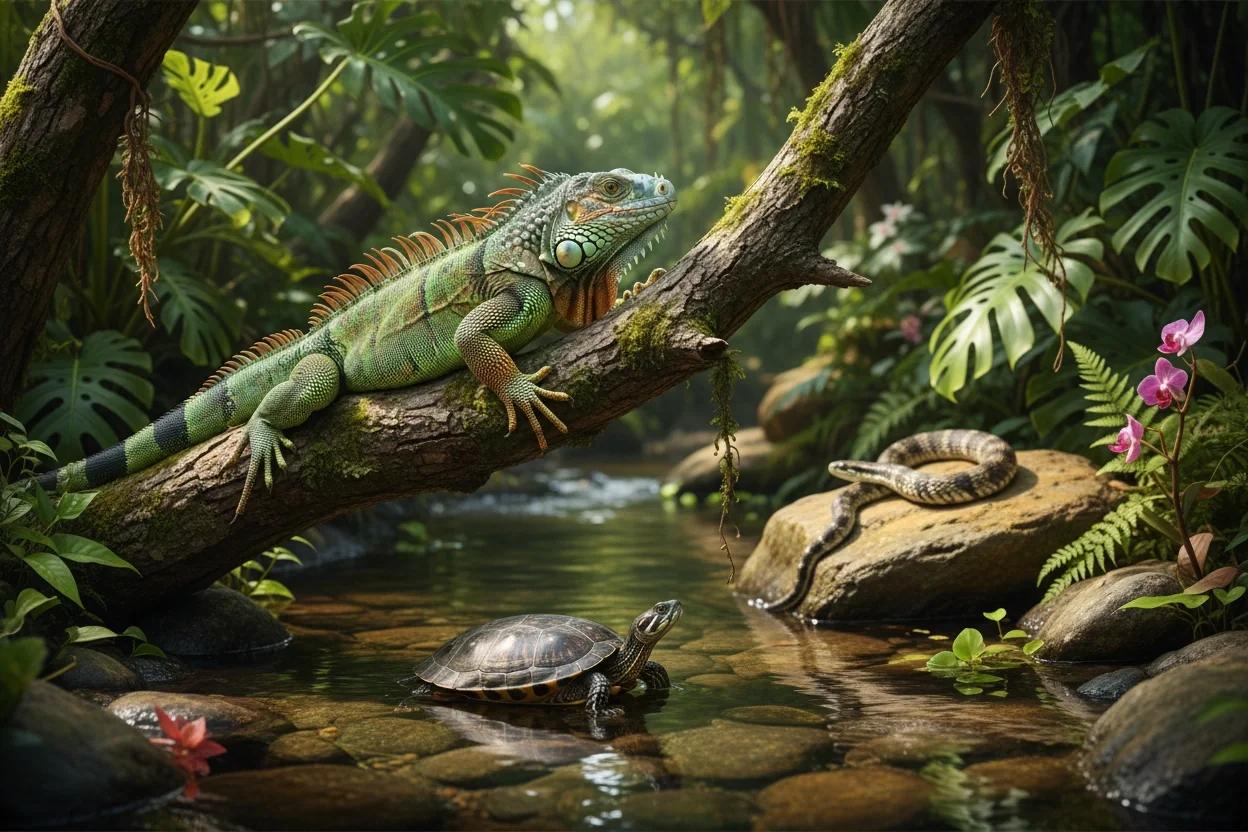 Professional image illustrating Importance of Natural Habitats for Reptiles