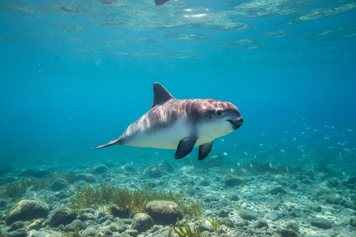 Professional image illustrating 1. Vaquita (Phocoena sinus)