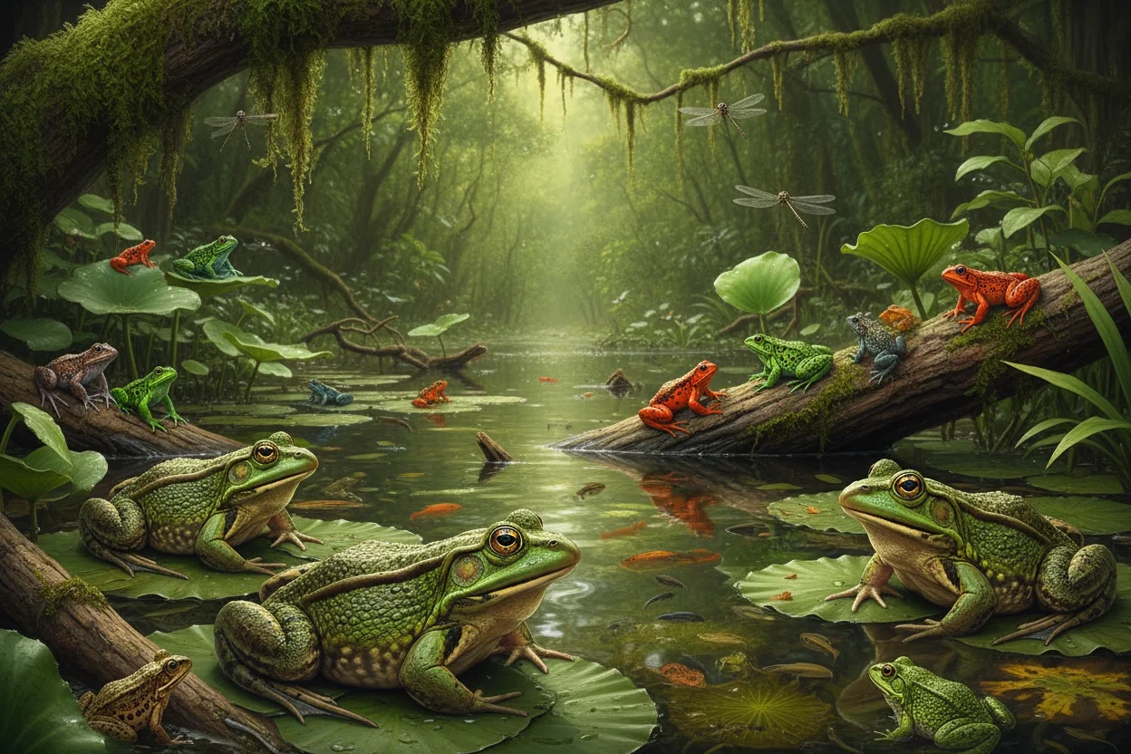 Professional image illustrating The Role of Frog Habitats in Amphibian Conservation