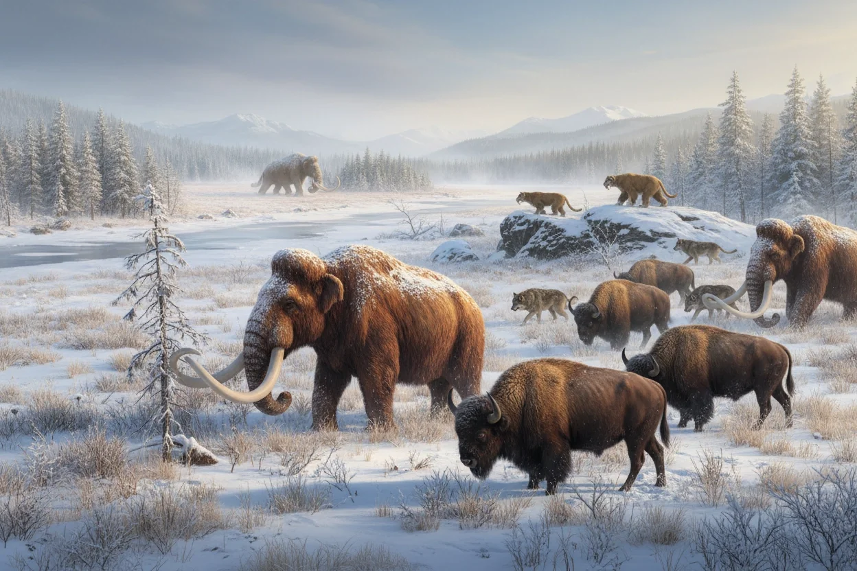 Professional image illustrating The Role of Ice Age Animals in Ecosystems