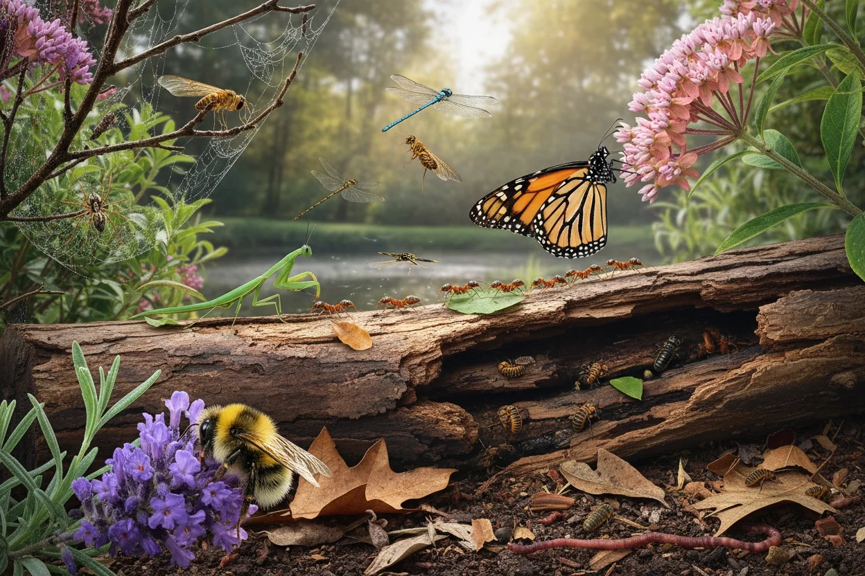 Professional image illustrating The Essential Roles of Insects in Ecosystems